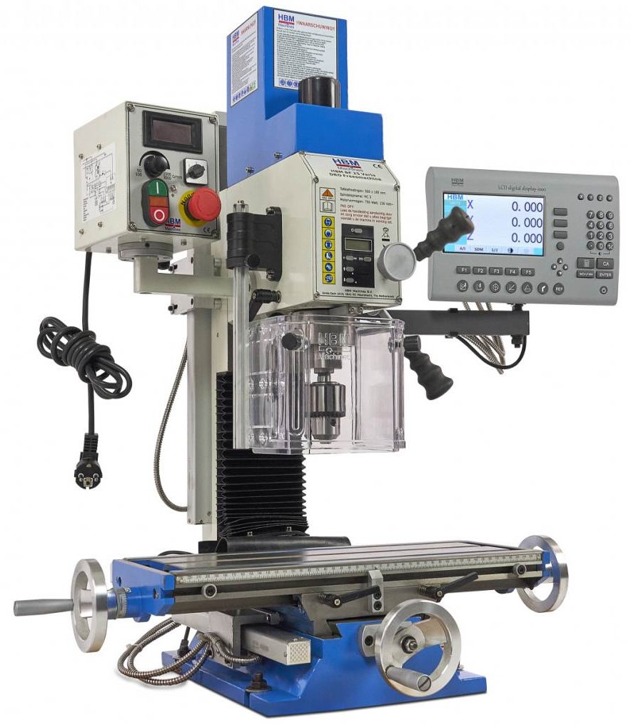 Fräsmaschine BF25 16mm Fräsleistung LCD-Anzeige kl./gr. Tisch