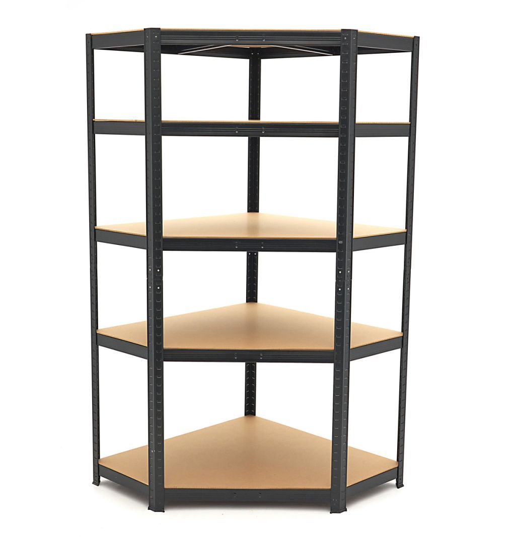 Eckmodul Fachbodenregal, Garagenregal, Lagerregal 5 x 175 Kg