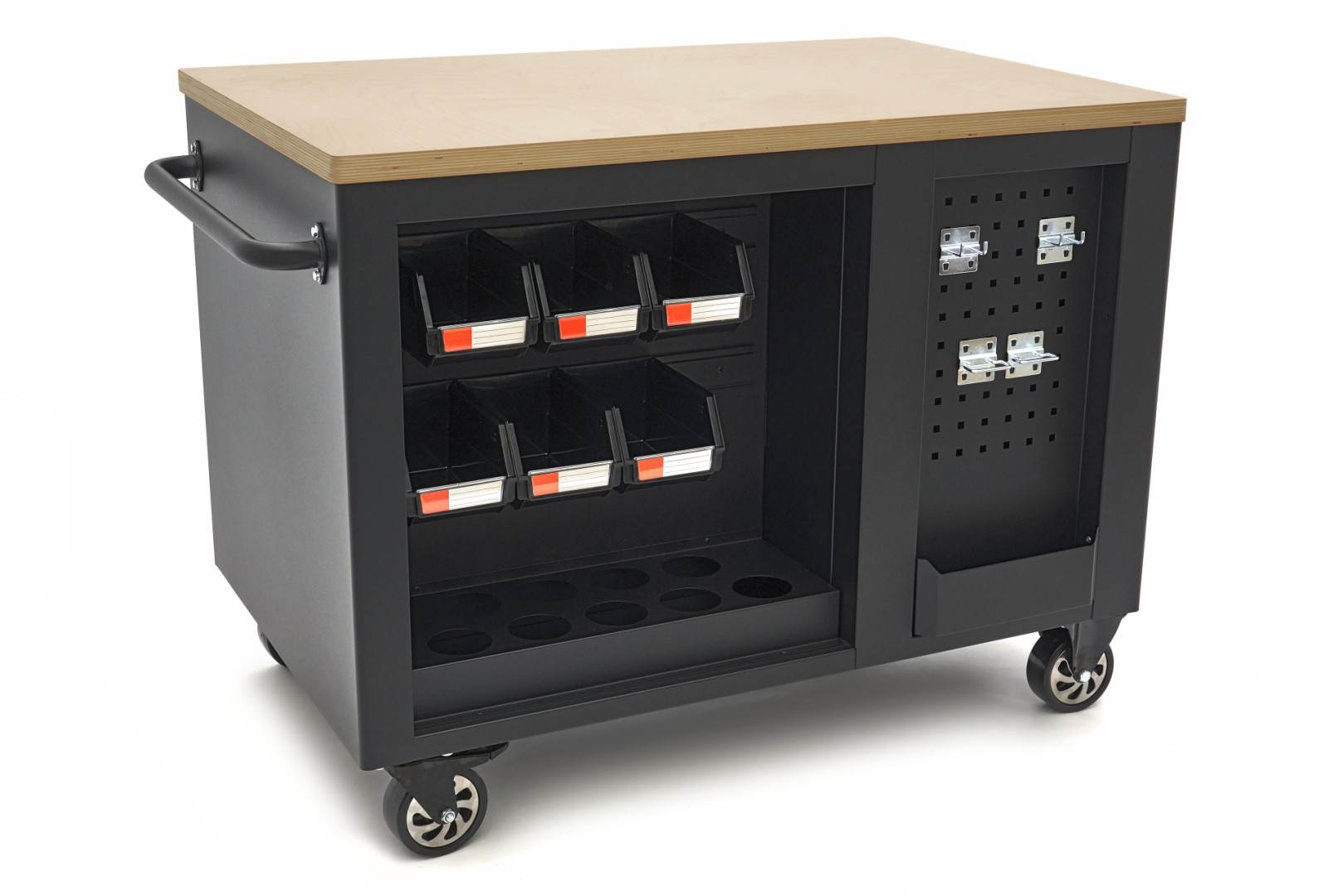 Werkbank 114 cm mit Holzarbeitsplatte