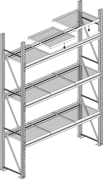 META Fachboden MULTIPAL für Palettenregal, Breite x Tiefe 2700 x 1100 mm