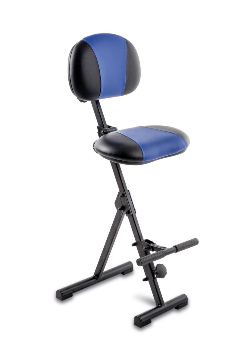 meychair Stehhilfe Assistent Futura AF-SR mit Fußstütze und Lehne, Sitzhöhe 540 - 900 mm, Sitz schwarz/rot