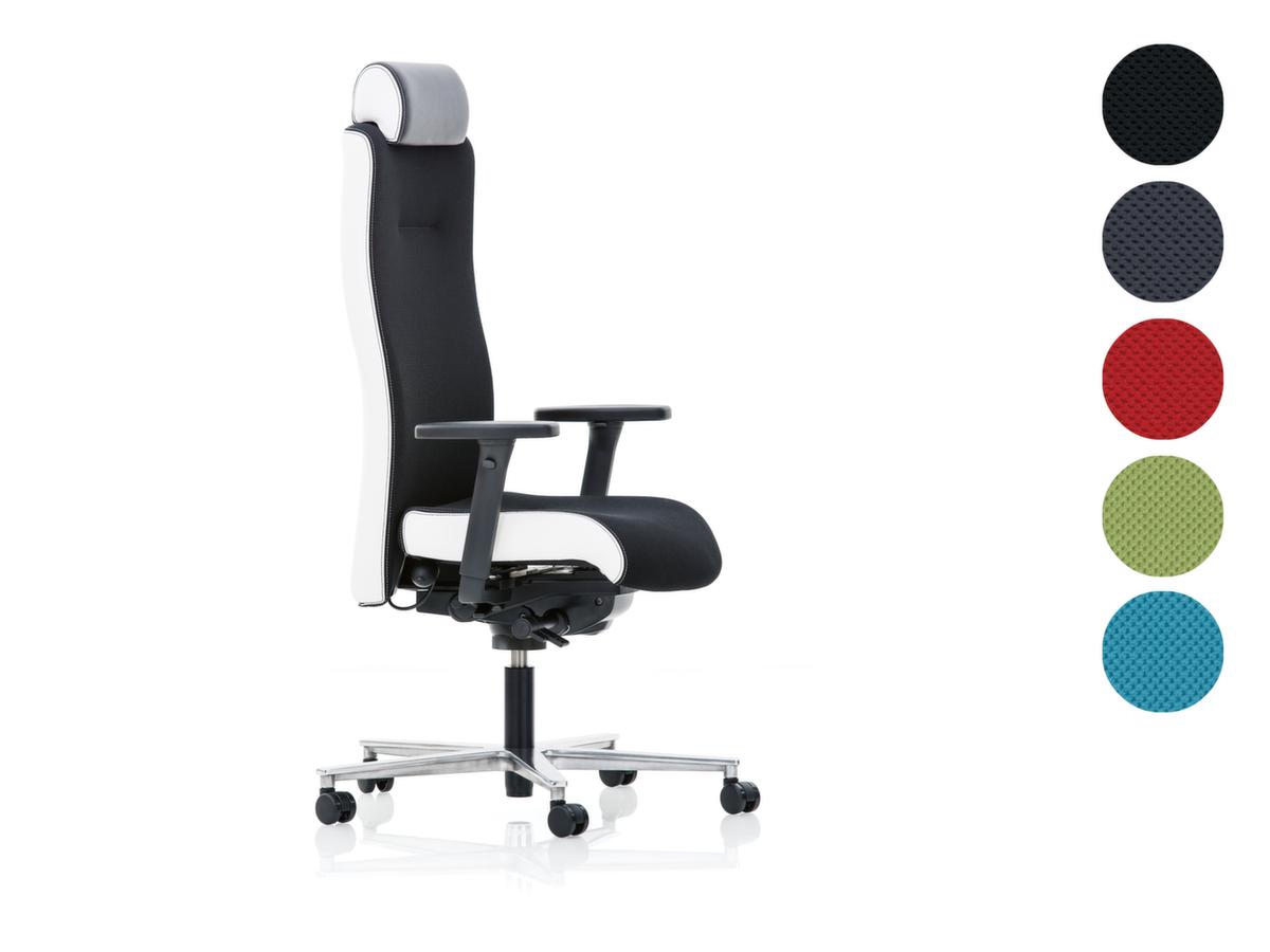 ROVO-CHAIR Bürodrehstuhl ROVO XP 4030 EB 2-04 mit Kopfstütze + Armlehnen, schwarz/weiß
