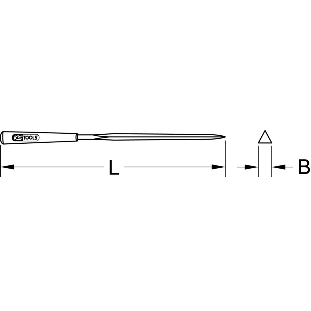 KS TOOLS Dreikant-Nadelfeile extra schlank