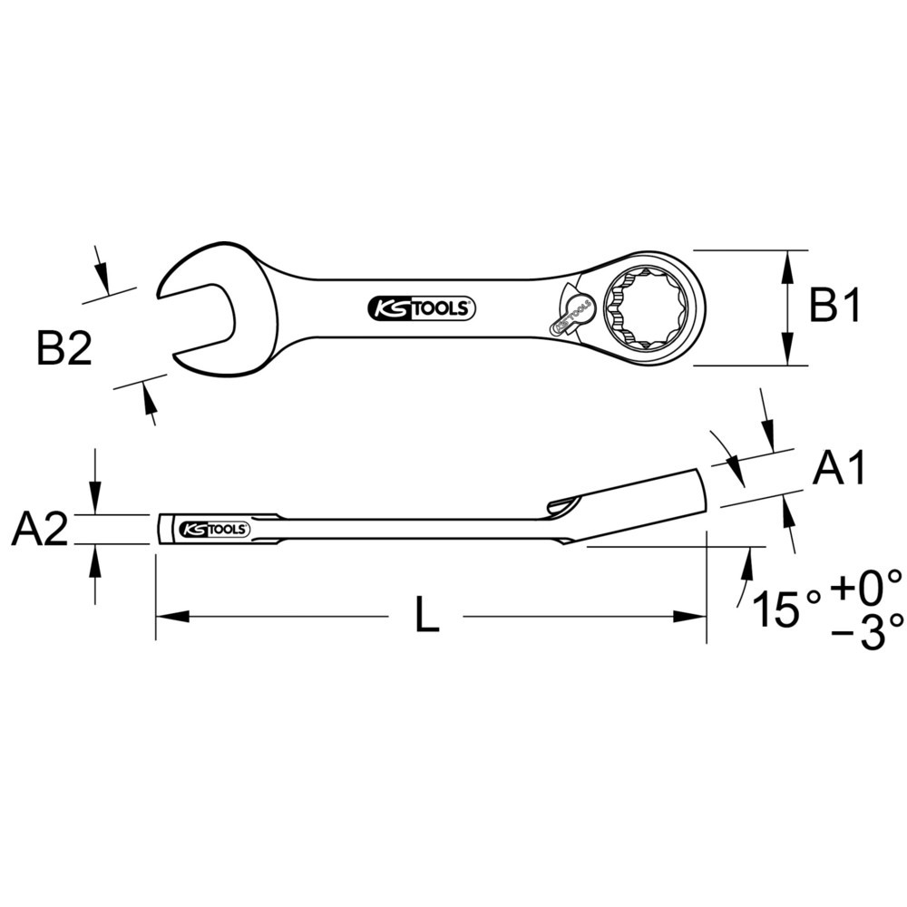 KS TOOLS GEARplus® Ratschenringmaulschlüssel, extra kurz