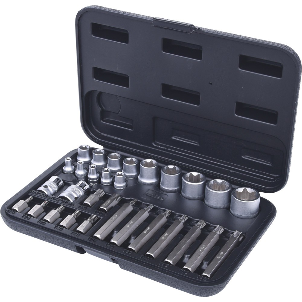 KS TOOLS Torx-Steckschlüssel- und Bit-Satz mit Stirnlochbohrung