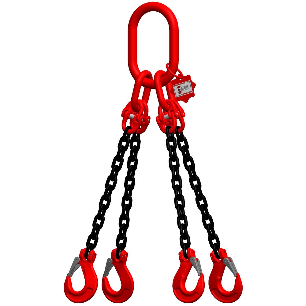McBULL® 4-Strang-Kettengehänge, GK8, Nutzlänge 1.000-2.000 mm, Tragkraft 2.360-11.200 kg