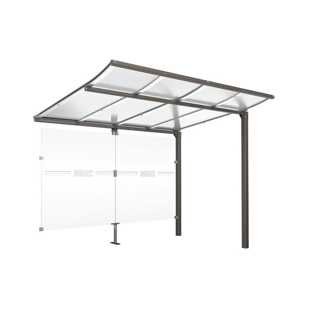 PROCITY® Fahrradüberdachung Modulo, All-In-One, Erweiterung, mit Rückwand