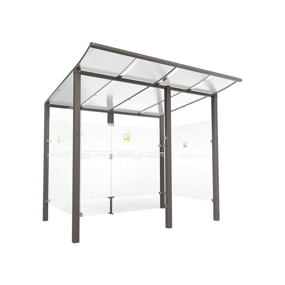 PROCITY® Raucherunterstand Modulo, mit Frontverkleidung, Tiefe 1.990 mm