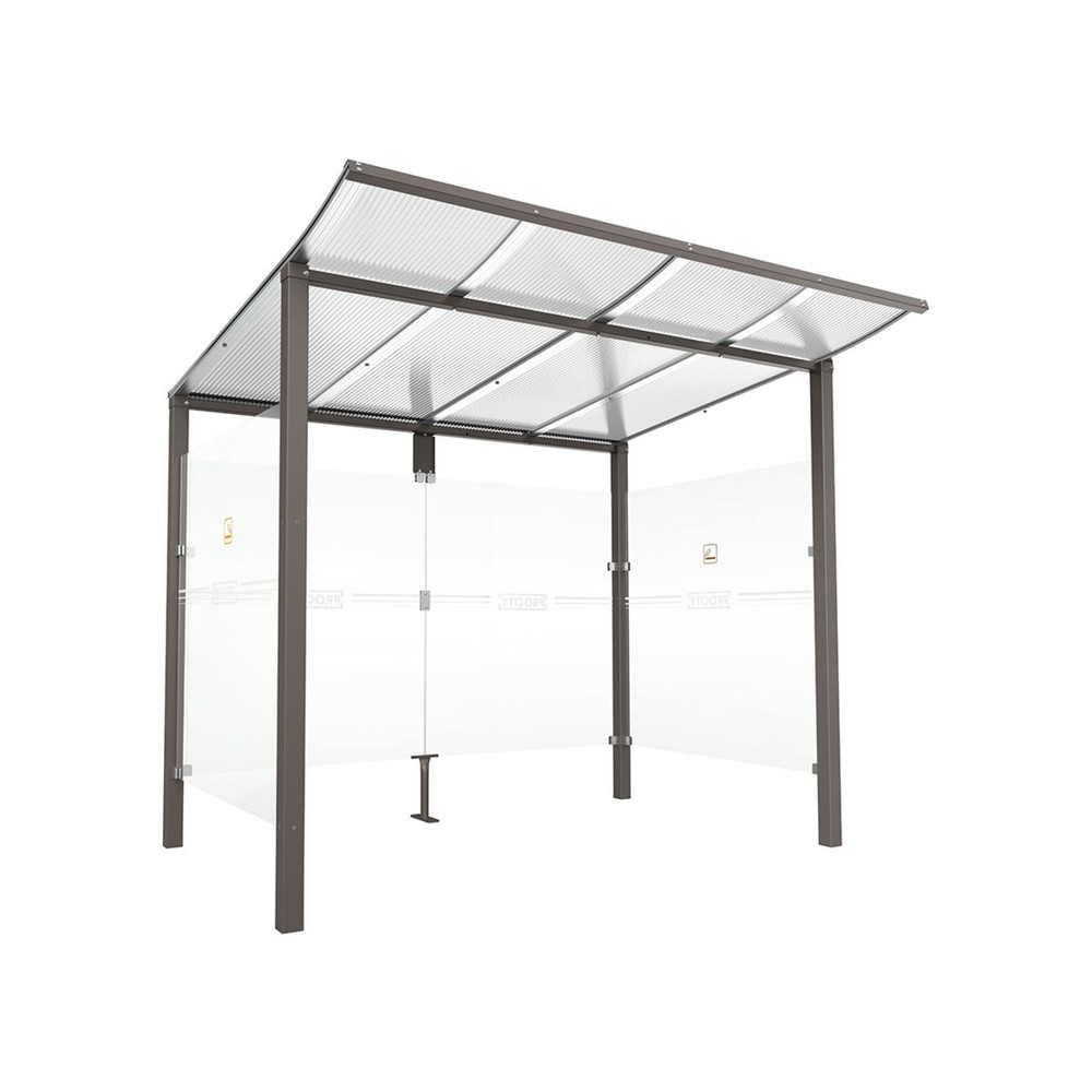 PROCITY® Raucherunterstand Modulo, ohne Frontverkleidung, Tiefe 1.990 mm