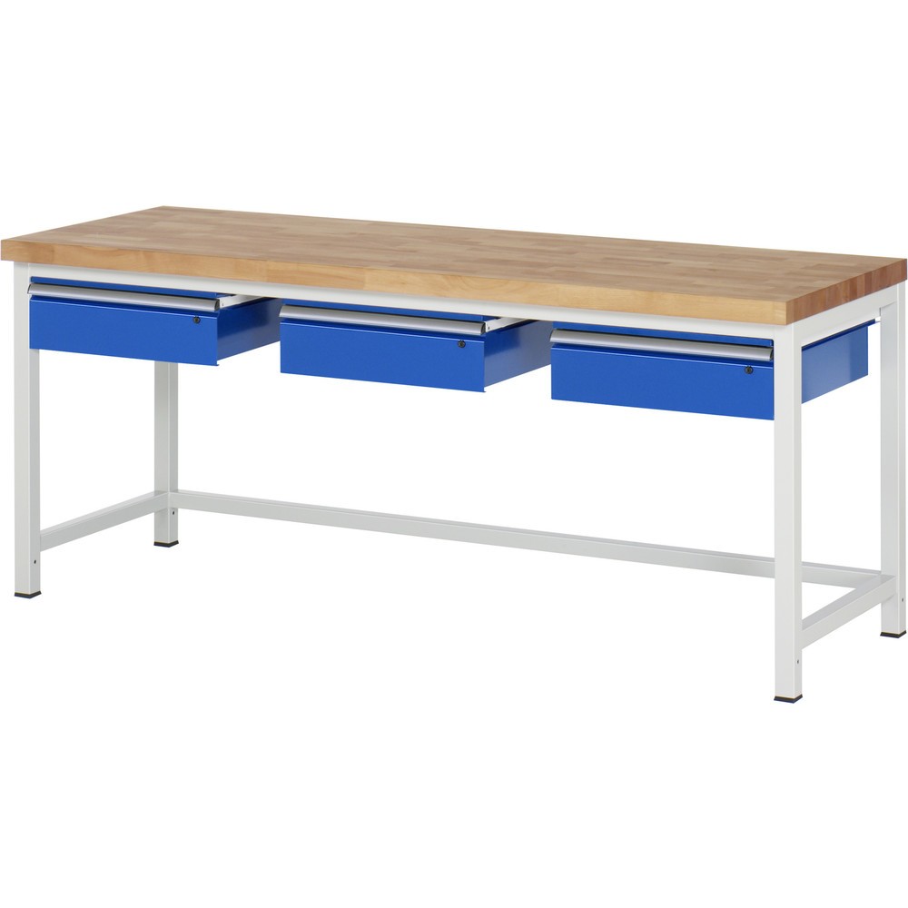 RAU Werkbank Serie 8000, 3 Schubladen, Höhe 840 mm