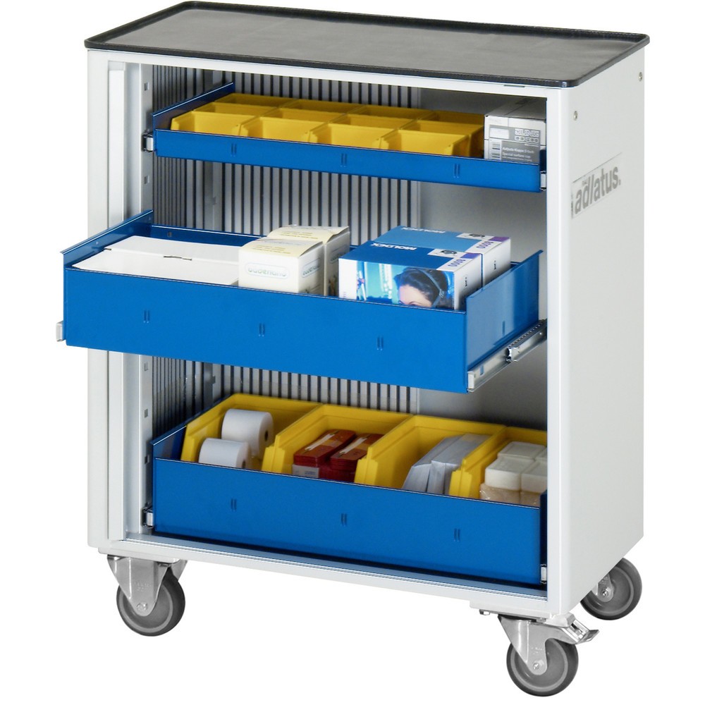 RAU Werkzeugwagen Serie adlatus 700, 2 Lenkrollen, HxBxT 860 x 725 x 400 mm