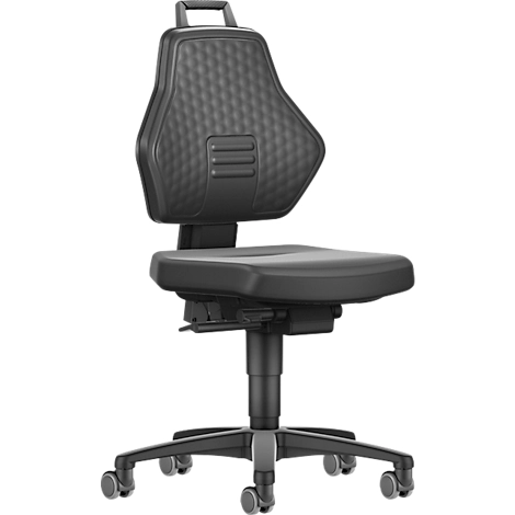 Schäfer Shop Genius Arbeitsstuhl, ohne Armlehnen, Auto-Synchronmechanik, Doppelrollen, Kunstleder, schwarz