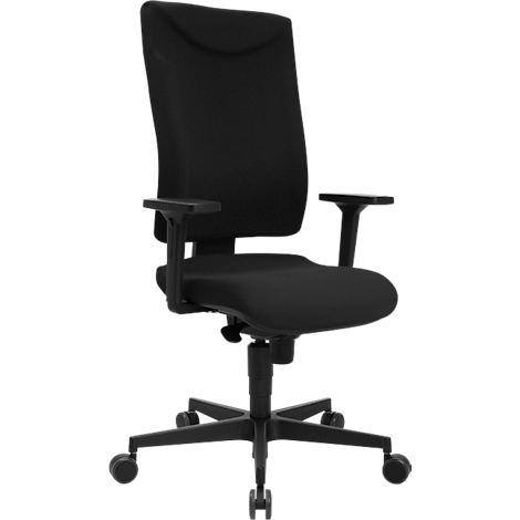 Schäfer Shop Pure Bürostuhl SSI Proline P1 ECO, mit Armlehnen, Synchronmechanik, Bandscheibensitz, Recycling-Kunststoff, schwarz
