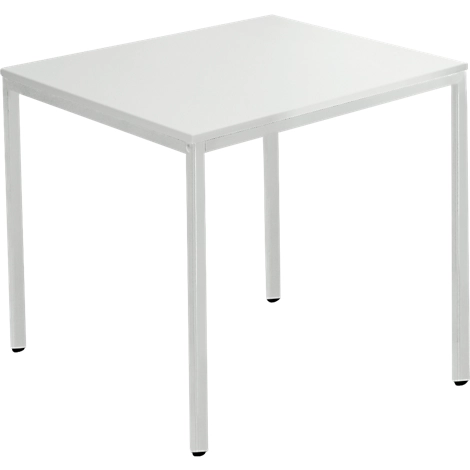 Schäfer Shop Pure Stahlrohrtisch, Rechteck, Quadratrohrfuß, B 800 x T 700 x H 720 mm, lichtgrau/lichtgrau