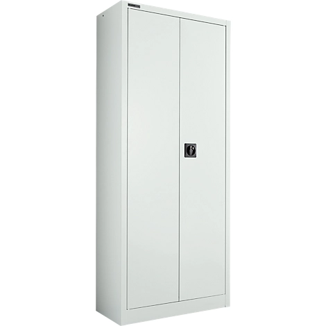 Schäfer Shop Pure Universalschrank, 5 OH, 4 Fachböden, abschließbar, B 800 x T 400 x H 1935 mm, Stahl, lichtgrau RAL 7035/lichtgrau RAL 7035