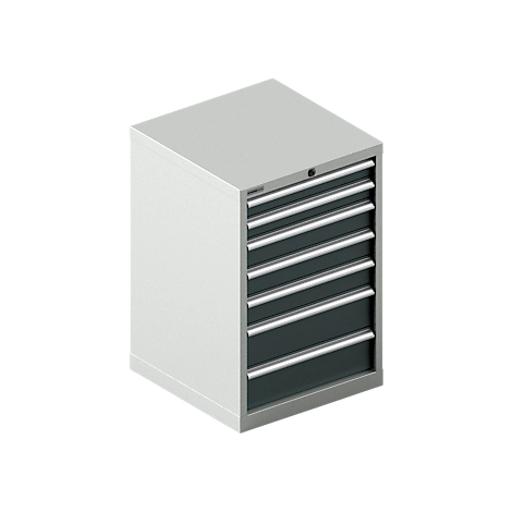 Schäfer Shop Select Schubladenschrank 27-27, 7 Schübe, bis 75 kg, B 564 x T 572 x H 850 mm, lichtgrau/lichtgrau