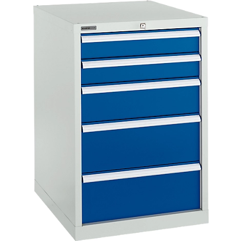 Schäfer Shop Select Schubladenschrank 27-36, 5 Schübe, bis 75 kg, B 564 x T 725 x H 850 mm, lichtgrau/lichtgrau