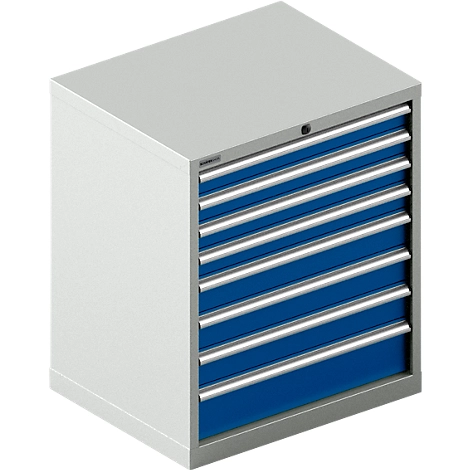 Schäfer Shop Select Schubladenschrank 36-27, 8 Schübe, bis 75 kg, B 717 x T 572 x H 850 mm, lichtgrau