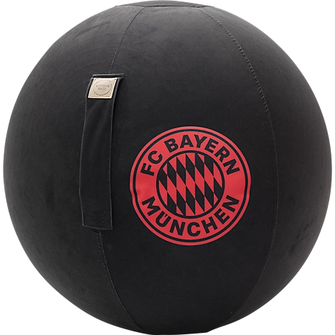 Sitzball, mit FCB-Logo, offizielles Lizenzprodukt, mit Griff, Ø ca. 650 mm, Polyester & PVC, schwarz