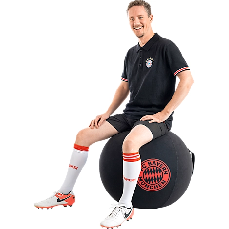 Sitzball, mit FCB-Logo, offizielles Lizenzprodukt, mit Griff, Ø ca. 650 mm, Polyester & PVC, schwarz – Bild 2