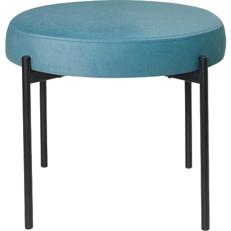 Sitzbank meet® by Paperflow GAIA, rund, Stoffbezug blau, 4-Fußgestell mattschwarz, B 575 x T 575 x H 455 mm
