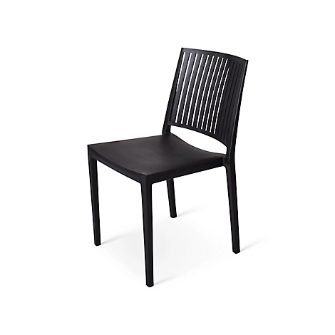 Stapelstuhl Baltimore, stapelbar bis 4 Stück, UV- & wasserbeständig, Sitzhöhe 460 mm, L 560 x B 460 x H 820 mm, Polypropylen, schwarz, 4 Stück