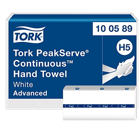 Tork® Papierhandtücher PeakServe® Endlos™ H5 100589, 1-lagig, geprägt, FSC®-Papier, 12 Pack á 270 Blatt (3240 Tücher), weiß