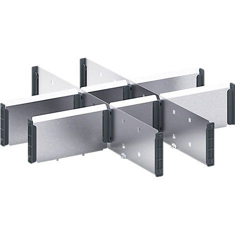 Trennwände bott verso, für Schubladen, für Fronthöhe 100/125 mm, B 525 x T 550 x H 77 mm, Stahlblech