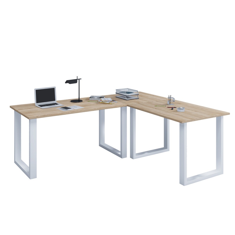 VCM Eck-Schreibtisch Lona, BxT 190 x 80 und 160 x 80 cm, U-Fußgestell
